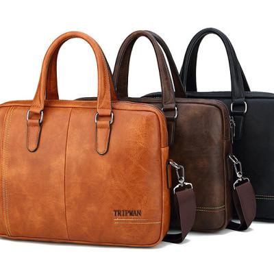 China High Quality TRIPMAN Men's PU Briefcase Bag Fashion Business Handbag Leather Laptop Large Capacity Tote Shoulder Bags for sale