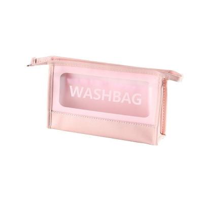 China Waterproof Custom Print Fashoion Logo Design Clear PU Plastic Leather PVC Make Up Cosmetic Bag Makeup Bag For Women for sale