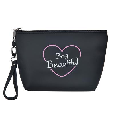 China Fashion Logo Heart Pattern Printing Color Jelly Custom Women Travel Toiletry Makeup Cosmetic Bag With Handle For Make Up for sale