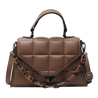 China 2021 New Fashion Wholesale Designer PU Leather Shoulder Bag Purse Ladies Women Handbags With Chain for sale