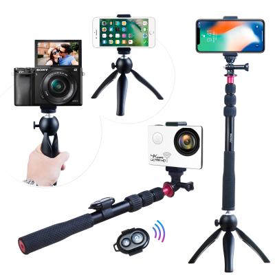 China Manbily Selfie Stick Tripod Mount Aluminum Flexible Monopod Mount Wireless Radio Remote Control For GoPro Camera Phone for sale