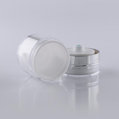 China Wholesale BEAUTY PACKAGING 15ml 30ml 50ml Airless Pump Jar, 50ml Airless Cosmetic Container, Empty Pearl White Cosmetic Jars With Airless Pump for sale