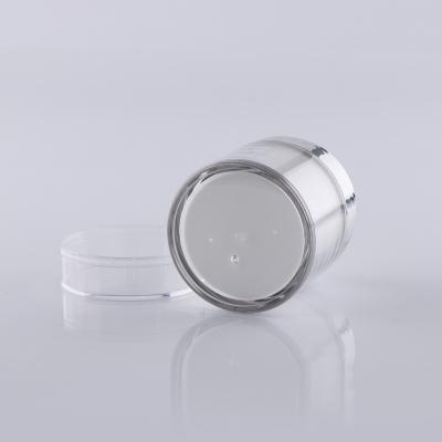 China BEAUTY PACKAGING Double wall airless pump jar Refillable Inner Cup Airless Pump Acrylic jar Luxury Cosmetic Refill Face Cream cosmetic Jar for sale