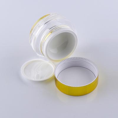 China BEAUTY Acrylic Biodegradable Cosmetic Bottle Gold Skin Care Cosmetic Bottles 50g 30g 50g PACKAGING Bottle for sale