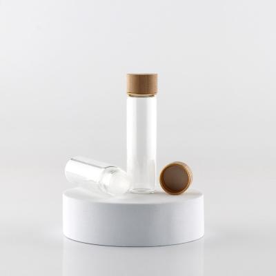 China 2021 cosmetics new style used for skin care cap 10ml lab portable clear bamboo tube for sale