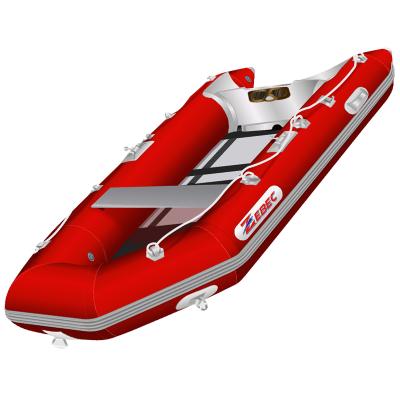 China Hard Bottom PVC Zebec Kxone 12 People Foldable Rigid Inflatable Boat With Outboard Motor for sale