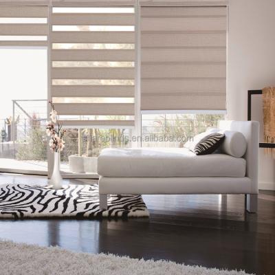 China Latest Latest Design Custom Design Fabric Roll Pleated Shades Office Home Decor Curtain 100% Polyester Zebra Blinds Windows for sale