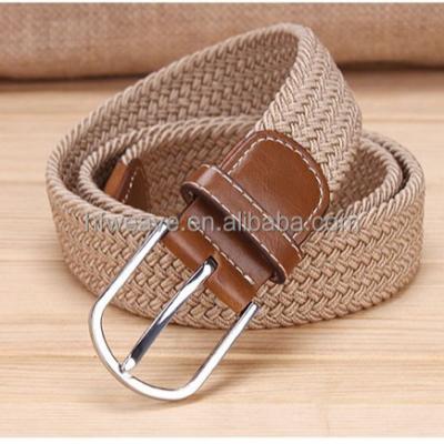 China 2022 Simple Fashion Men's Braided Face Stretch Elastic Belt With Various Colors for sale