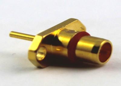 China BMA Straight Jack Male RG59 Cable Connectors Two Holes Flange Brass Gold Plated for sale