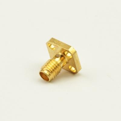 China Flange Mount SSMA RF Connector Gold Plated 50 Ohm Connector ISO9001 for sale