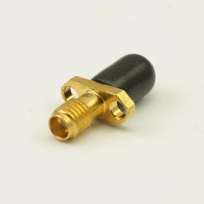 China Flange Mount SSMA RF Connector Straight Female Or Socket Two Holes Gold Plated for sale