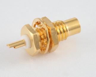 China 250V Male SMC RF Connector Straight Bulkhead Washer Connector Gold Plating for sale