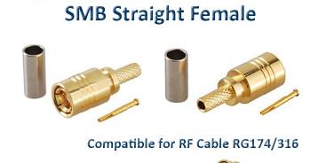 Chine Connecteur du cuir embouti femelle/RG174 de connecteur de SMB rf d'isolateur de PTFE RG316 à vendre