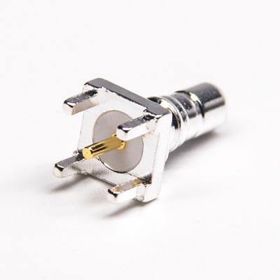 China Nickel Plating Coaxial SMB RF Connector Straight Female PCB Mount Connector for sale