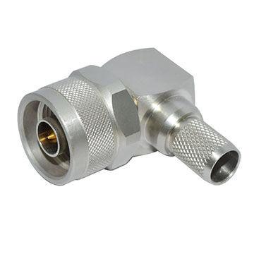 China Brass N Type RF Connector Right Angle / Straight Crimp Male For LMR-400 Cable for sale