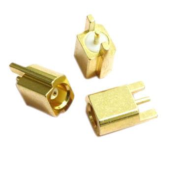 China 50 / 75ohm Impedance MCX Female Connector For PCB With 2 Legs Gold Plated for sale