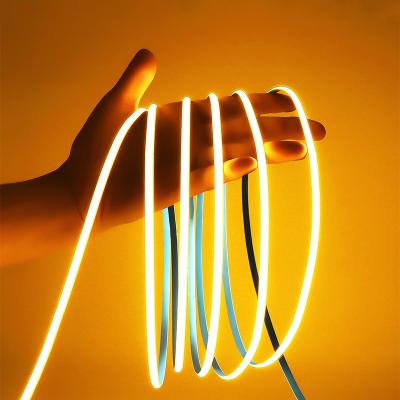 China Golden Yellow Flexible COB LED Strip Light for Hotel Cabinet Bedroom Kitchen Lighting for sale