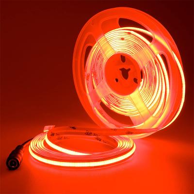 China Hotel COB LED Strip Light 12V 24V 8mm 10mm 480 LEDs Red for Indoor and Outdoor Decor for sale