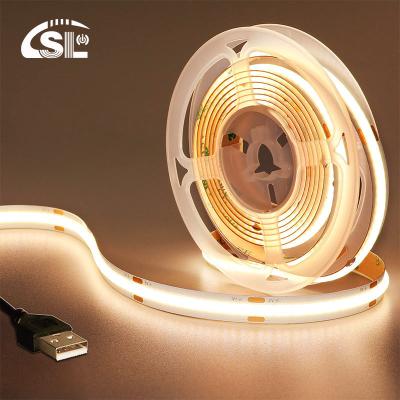 China DC 24V Waterproof 5V 8mm 320leds 1cm One Cut 4000K Natural Flexible COB LED Strip Light for sale