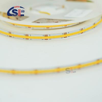 China Non-waterproof 24v COB 320Ds 8mm Ra 80 CCT Tri-color Cob  LED Light Strip for sale