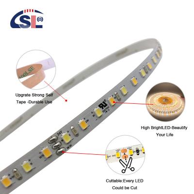 China Low Voltage 3M Dual Color LED Strip Light 3000k 6500k 120 Led 12V 24V 8W for Mirror for sale