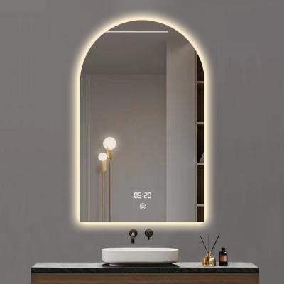 China Hotel Home Bathroom Decoration Modern Design Touch Screen Smart Mirror With LED Lights and Sensor Switch for sale