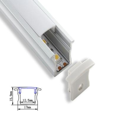 China 17x8mm Wall Mounted Flat LED Aluminum Profile for House Decoration and Kitchen Lighting for sale