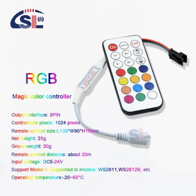 China 120lm/w Support IC Type 12V 21Keys RF Remote Digital LED Controller for WS2811 WS2812 for sale