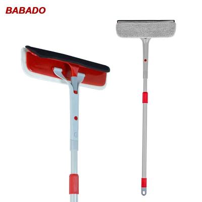 China 3-in-1 Long Sustainable Multifunctional Telescopic Telescopic Soft Squeegee Microfiber Cloth Window Wiper Cleaner Glass Cleaning TPR for sale