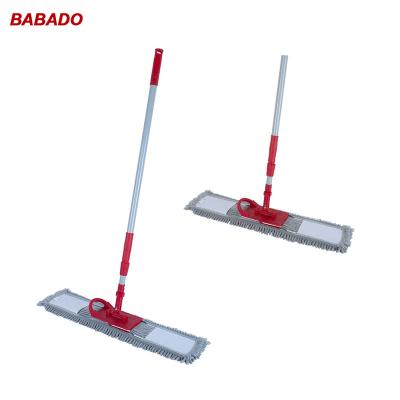 China BABADO 60cm Sustainable Promotion Chenille Dust Sweeping Flat Broom For Household Floor Cleaning for sale