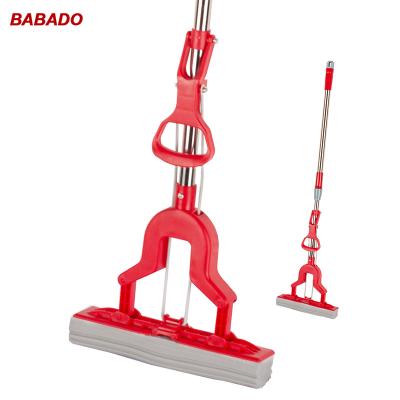 China BABADO 27cm Household Sustainable Wholesale 28cm Floor Cleaning Easy Folding Sponge Squeeze Roller PVA Magic Broom for sale