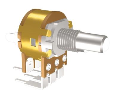 China 16mm metal shaft dual rotary potentiometers switch,P.C.B teminal for sale