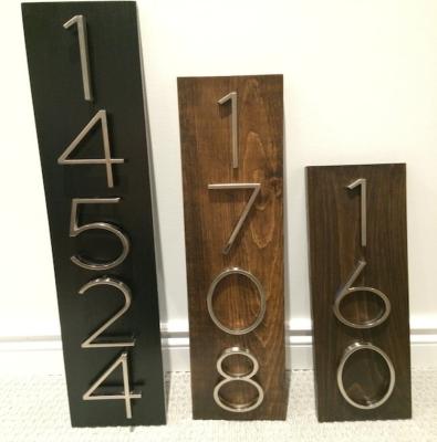 China Large Modern Floating Outdoor Wooden House Plaque 3D Metal Metal Address Sign Plaque Number for sale