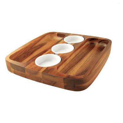 China Best New Product Sustainable Selling Hotel Acacia Wood Personalized Serving Trays for sale