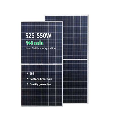 China Mono Solar System 500W 520W 540W 550W 182mm 144cells PERC 9BB 540W Solar Panel 24v 500w for sale