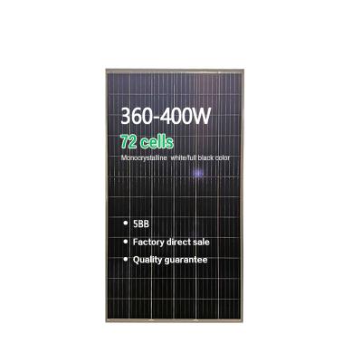 China China products 360w 370w 380w 390w 400w 72cell 158.75mm mono solar panel panal hybrid solar module for sale