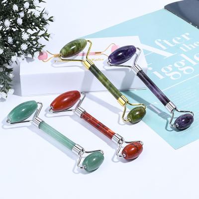 China Dual Rollers/Portable/Cool/Comfortable Morden Style Body Massager V Face Rollers/Neck Up 3D Massage Stick Jade Roller Gua Sha for sale