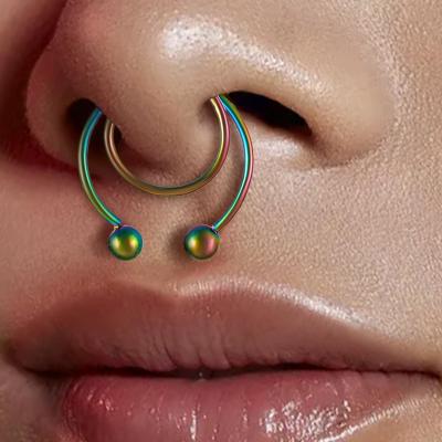 China New Stainless Steel Punk Creative Nose Clip U Shaped Septum Non-Piercing Nose Rings For Women for sale