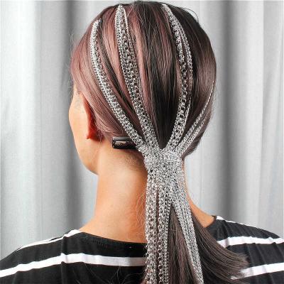 China Bridal Hair Accessories Fashion Jewelry Tassel Metal Decoration Hair Extension Chain Elegant Trendy Bridal Hair Accessories for sale