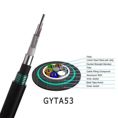 China Direct Buried / Tube / Duct Outdoor Direct Buried Underground Aluminum Strip GYTA53 96 Core Fiber Optic Cable Price Per Meter for sale