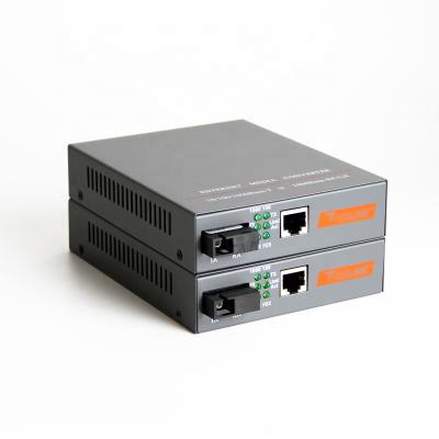 China FTTH Gigabit 1000Mbps Single Mode Fiber SC Port 20KM Single Fiber HTB-4100 Media Converter for sale