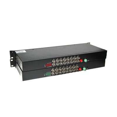 China FTTH 16 Channel Rack-mount Return Data To Fiber SM FC 20KM BNC Port To Fiber Video Converter for sale