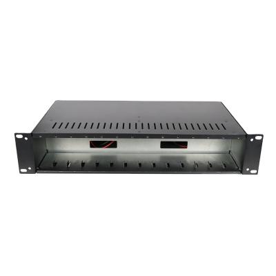 China FTTH 2U 14 Slots Fiber Media Converter 19 Inch Rack Mount Chassis For Media Converter for sale