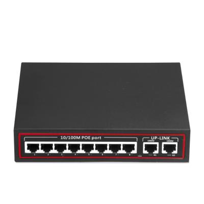 China Port POE 8 Port 100M POE Switch +2 1000M Network POE Network Switch for sale