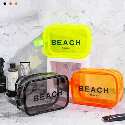 China Wholesale Custom Logo Eco-Friendly Private Label Beach Zipper Luxury Waterproof Eyelash Organizer Make Up PVC Clear Cosmetic Bag for sale