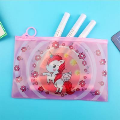 China Hot Selling Custom Eco-friendly Logo Pink Makeup Bag Pvc Frosted PP Zipper Ziplock Bags for sale