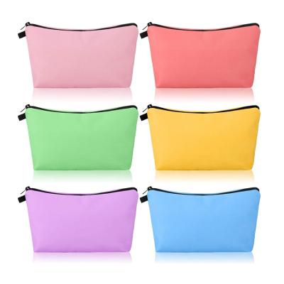 China Custom Wholesale Eco-Friendly Eco-Friendly Zipper Portable Women Makeup Pouch Nylon Travel Logo Nylon Cosmetic Bag for sale