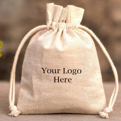 China Hot Sale White Canvas Satin Drawstring Drawstring Bag Custom Logo for sale