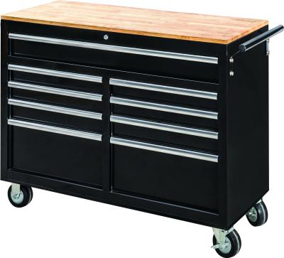 China Cabinet Black 9 Drawer Tool Cabinet For Garage Tool Storage Worktop Wooden Tool Chest for sale