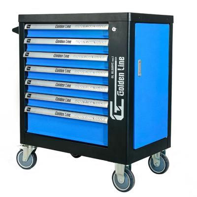 China Shop Tools Blue 7 Drawer Tool Cabinet With Casters Mobile Tool Box Repair Tool Cart for sale